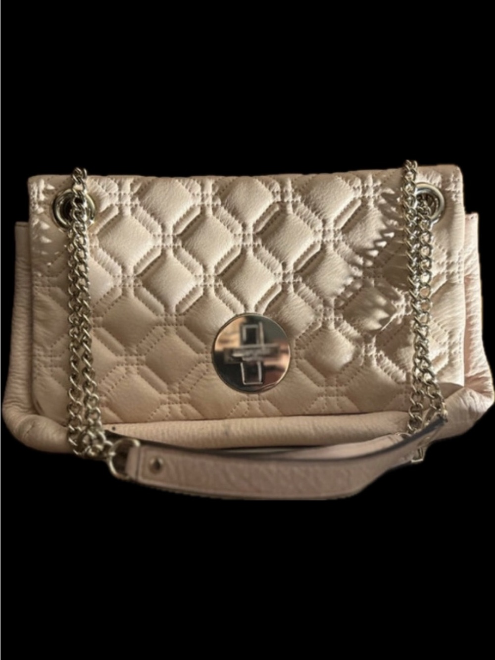 Kate Spade Astor Court Pink Cynthia Quilted Leather Chain Flap Shoulder Bag GUC